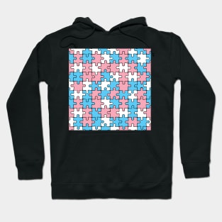 Trans Pride Puzzle Pattern Hoodie